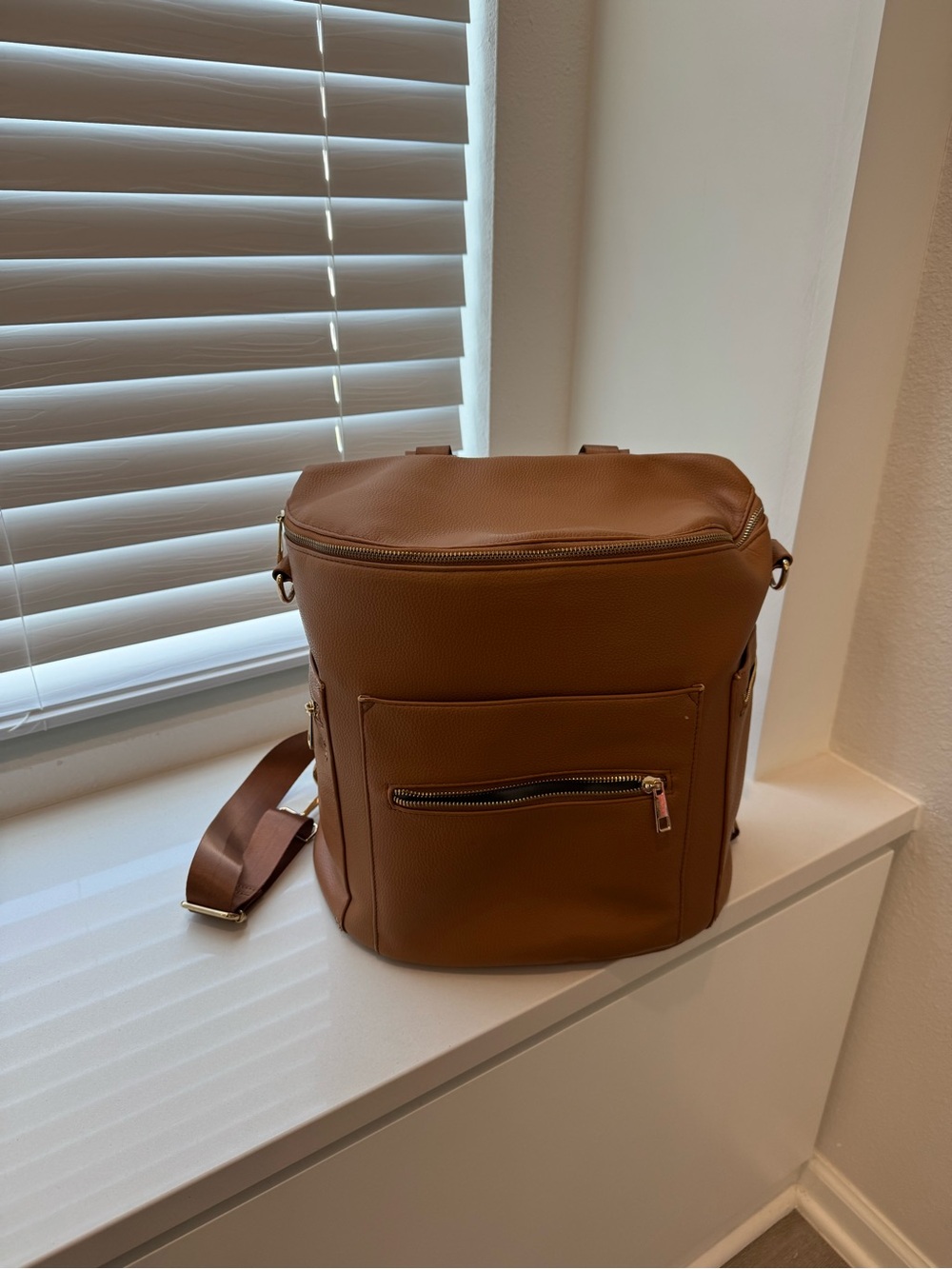 Women’s Brown Diaper Bag Backpack